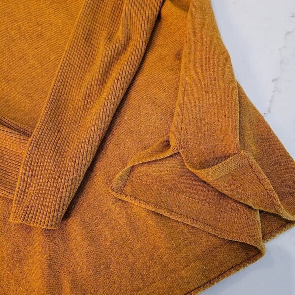 J. Jill Size Small Drop Shoulder Wool Silk Sweater Lagenlook Oversized Gold - Picture 5 of 12